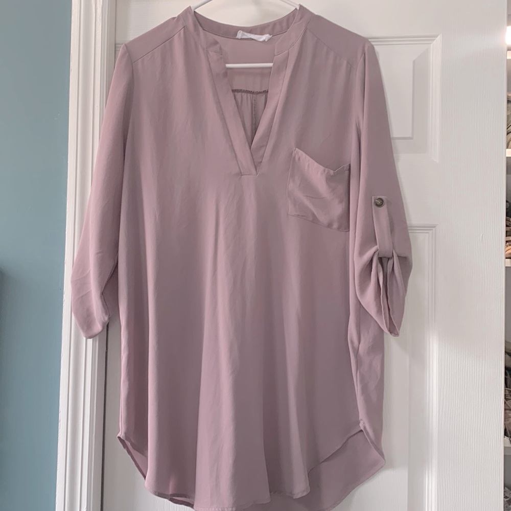 Lush silky lavender oversized tunic